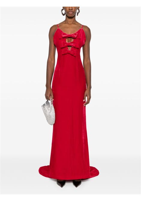 Red bow velvet gown Alessandra Rich - women ALESSANDRA RICH | FABX3819F41581637